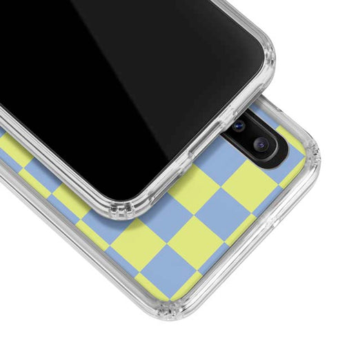 Neon Checkered Galaxy A20 Clear Case